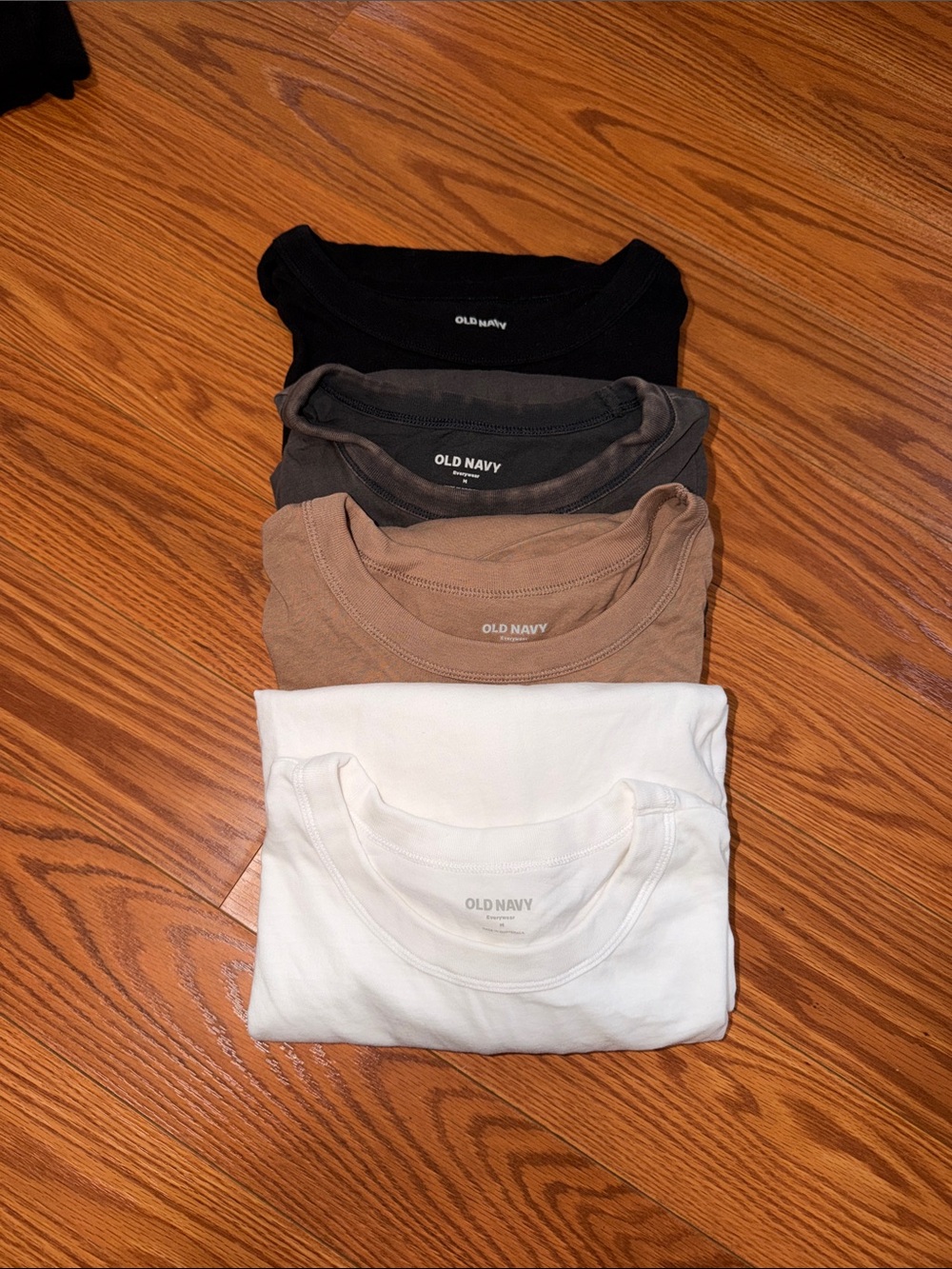 Old Navy woman’s oversized EveryWear Tunic Tees —Black, panther, driftwood white